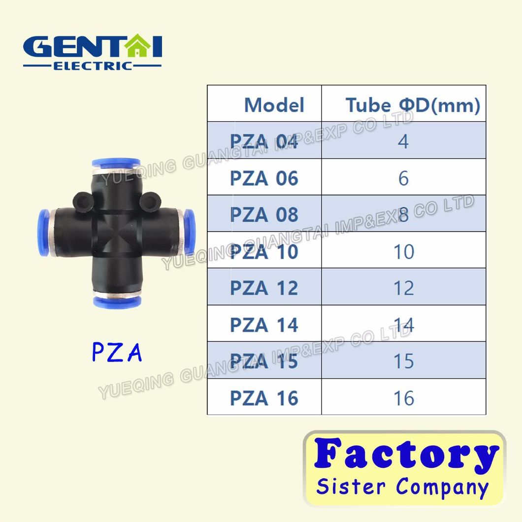 4way Pneumatic Air Hose Fitting Plastic Push in Quick Connector