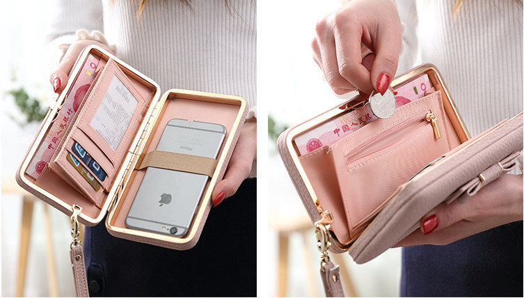 Purse Bow Wallet Female Card Holders Cellphone Pocket PU Leather Women Money Bag Clutch Women Wallet