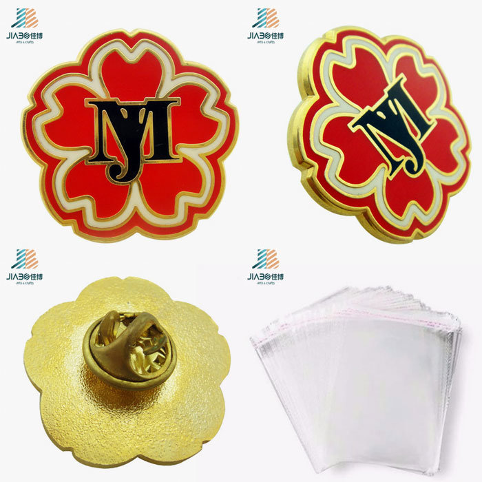 Free Design Enamel Casting Promotional Gift Custom Flower Pin Badge