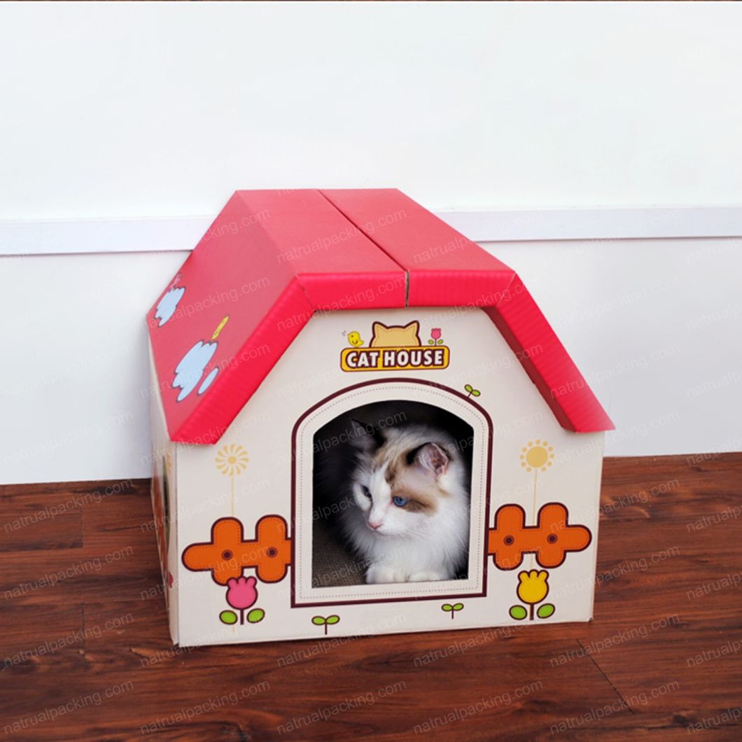 Corrugated Paper Pet Cats House Shape Cat Scratching Scratch Board