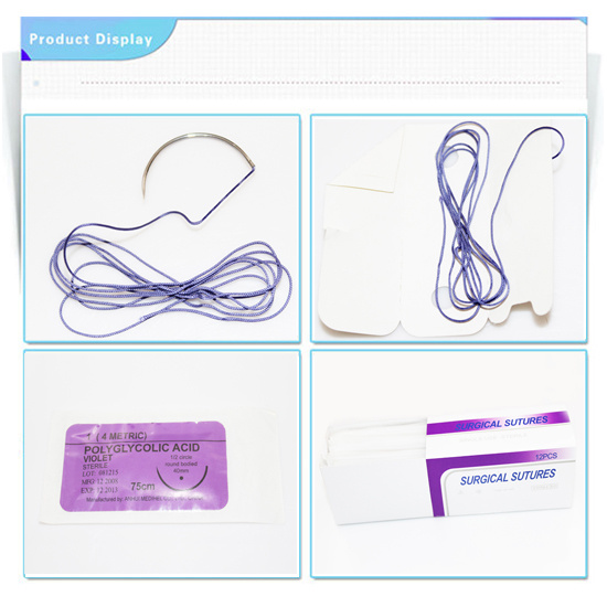 CE Medical Disposable Absorbable Polyglycolic Acid Suture