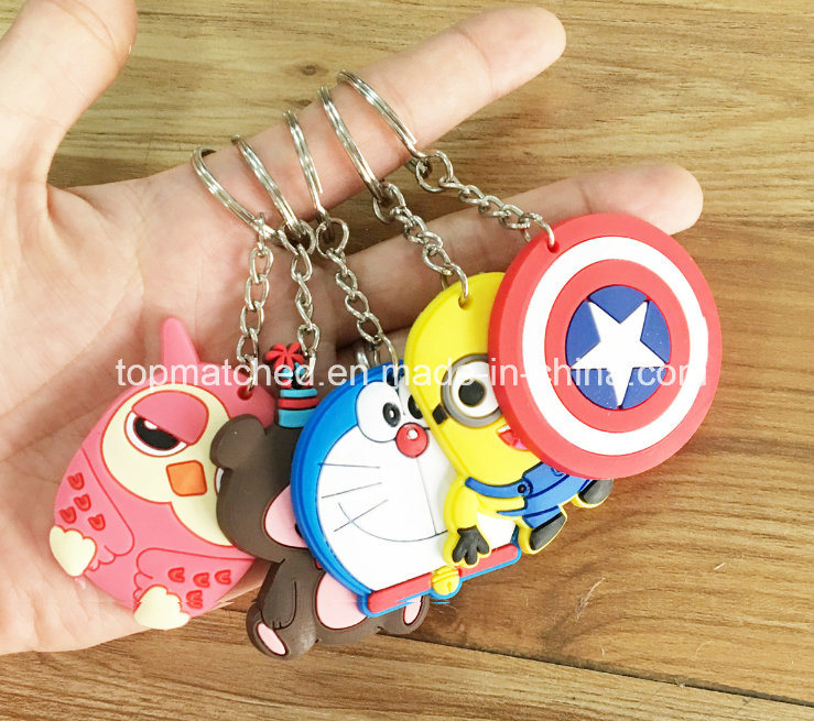 Custom Rubber Keychain, Cartoon Design Promotion Gift Silicone Keychain