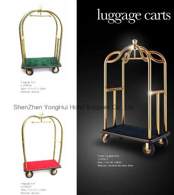 Stainless Steel Hotel Luggage Baggage Service Cart