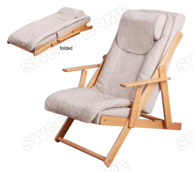 Full Body Shiatsu Foldable Reclining Wood Massage Chair