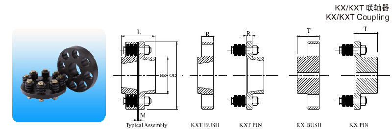 Cast Iron High Quality Flexible Pin & Bush Couplings for Industrial Equipment (KX Series)