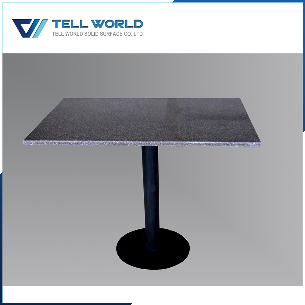 Restaurant Furniture Acrylic Solid Surface Black Dining Tables Set