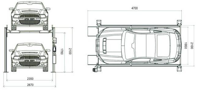 Moveable 4 Post Auto Parking Lifts Garage Car Lift Equipment