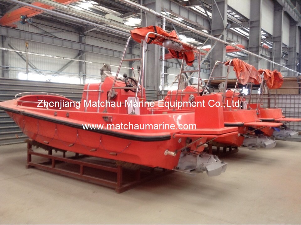 Open Type FRP Marine Rescue Boat with Davit