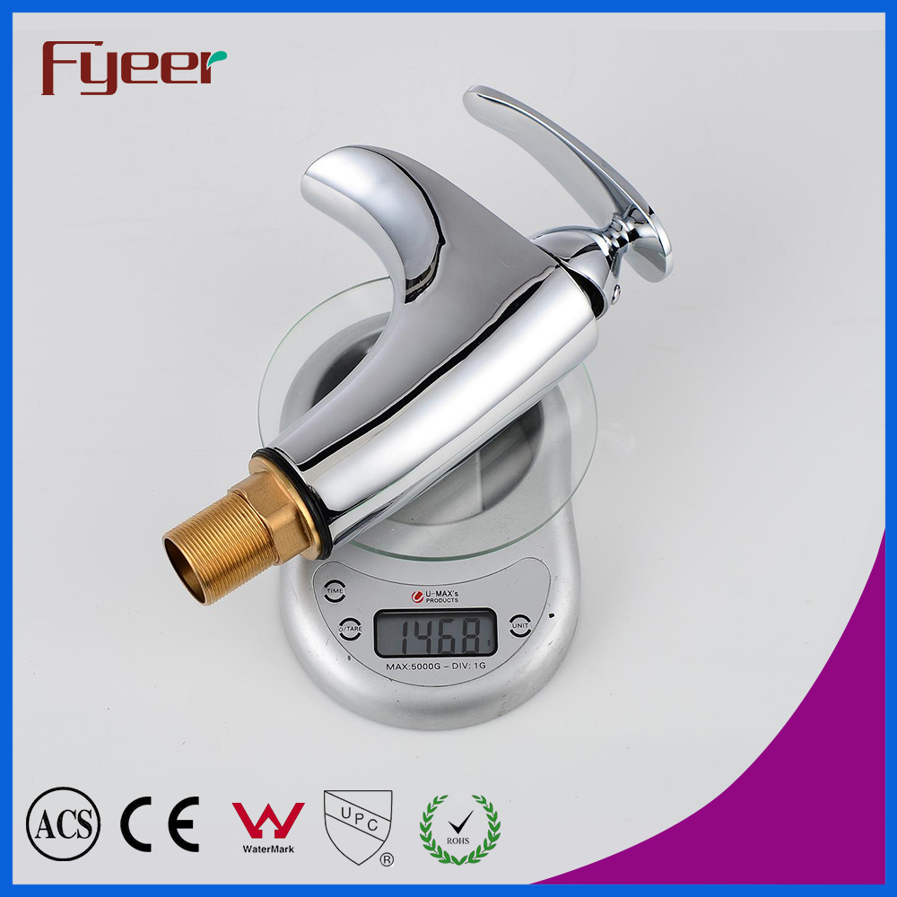 Fyeer Fashion Bathroom Uncovered Great Water Flow Single Handle Chrome Basin Faucet Hot&Cold Mixer Tap