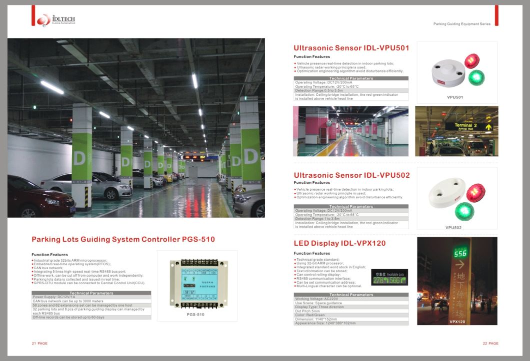 Parking Detector/Vehicle Ultrasonic Sensor for Parking Space Guiding System