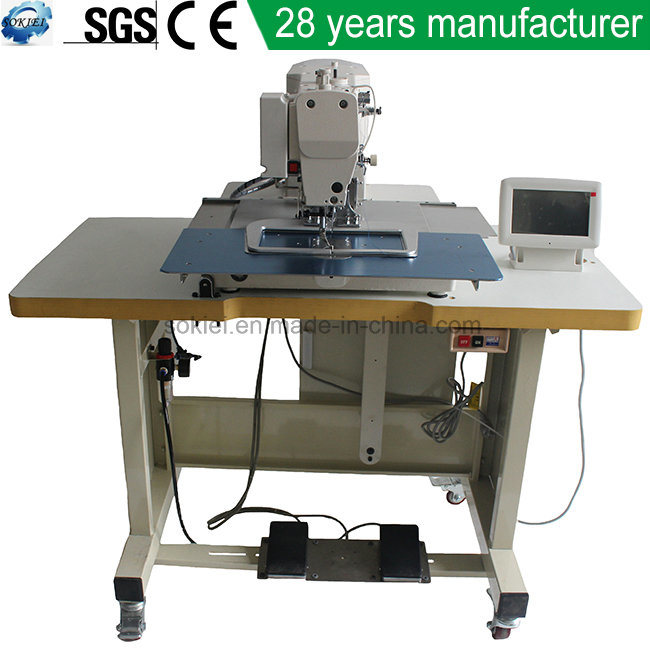 Computerized Industrial Shoes Handbags Leather Material Pattern Sewing Machine