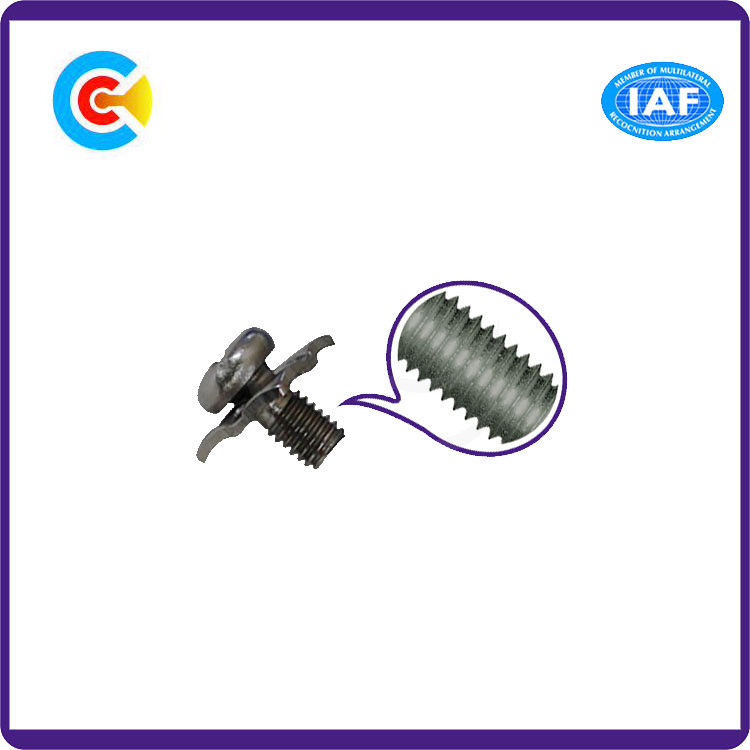 Stainless Steel M6 Cross/Phillips Pan Head Screws with Square Washer