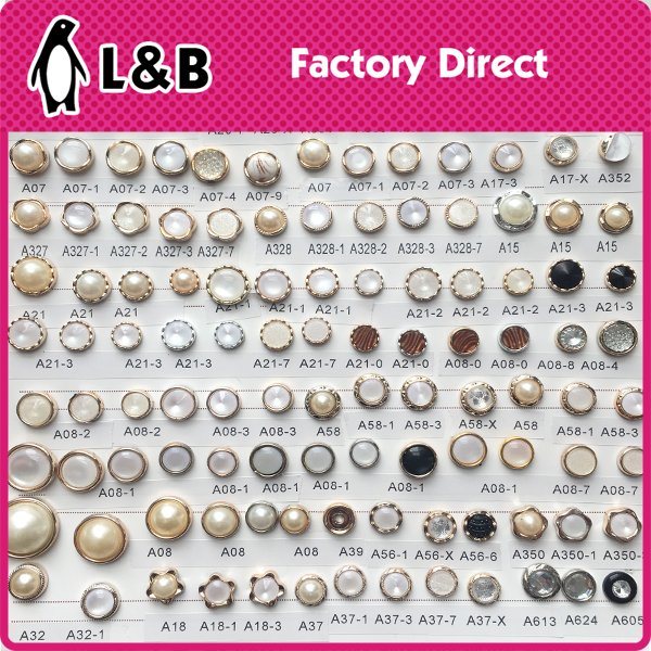 Round White Pearl ABS Plastic Button