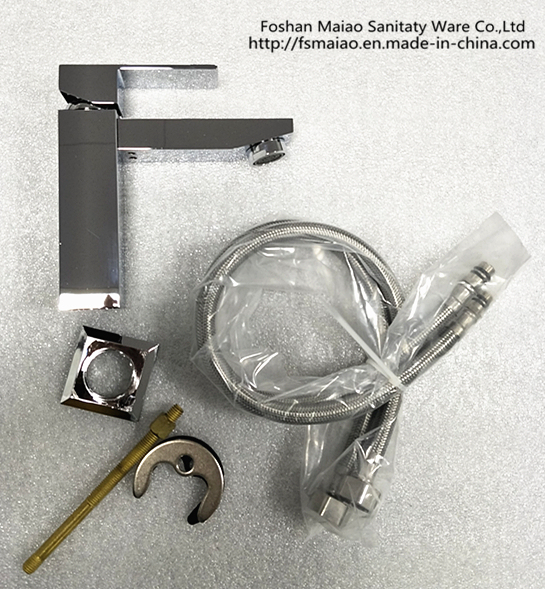 Watermark Sanitary Ware Single Handle Square Brass Basin Faucet (HD4250)