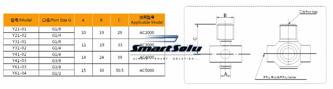 T-Type Spacer for Air Source Treatment Unit