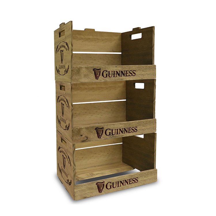 Beer Storage Wooden Display Rack Stackable Wood Crate