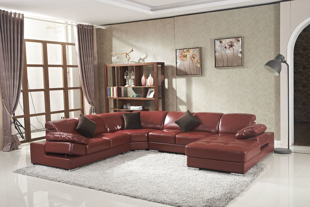 2017 Modern Leisure Leather Corner Sectional Living Room Sofa