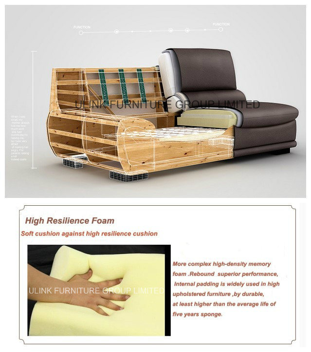 Wooden Base Leather Surface Waiting Sofa (HX-CS026)