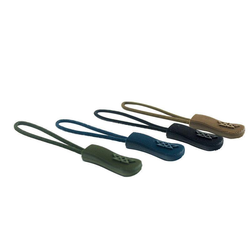 Customized Garment Embossed Logo Rubber Zipper Puller, Zipper Slider