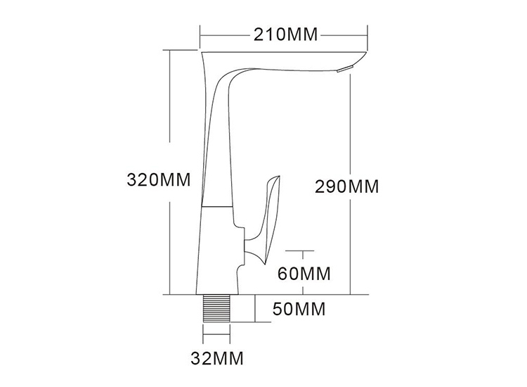 Single Handle Single Hole Brass Kitchen Faucet