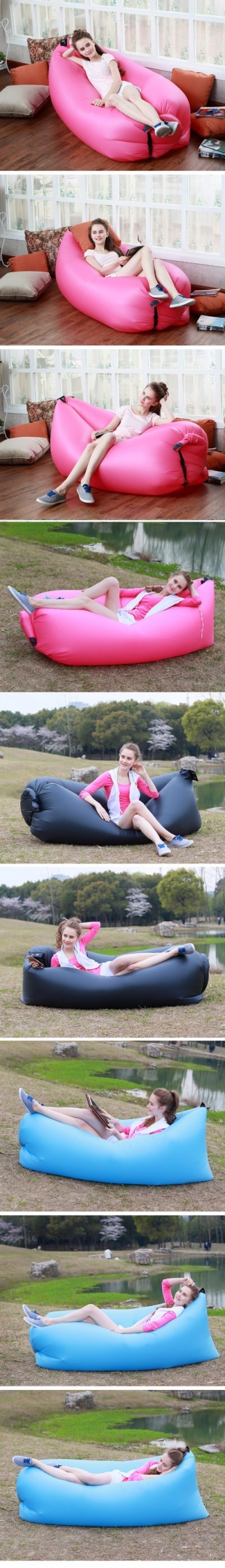 Finego Air Camping Outdoor Inflatable Portable Multifunctional Travel Bed Lounge Sofa