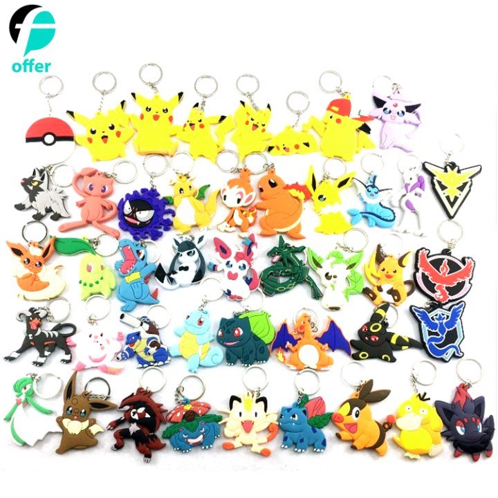 Promotion Gift Pokemon Figure Rubber PVC Keychain