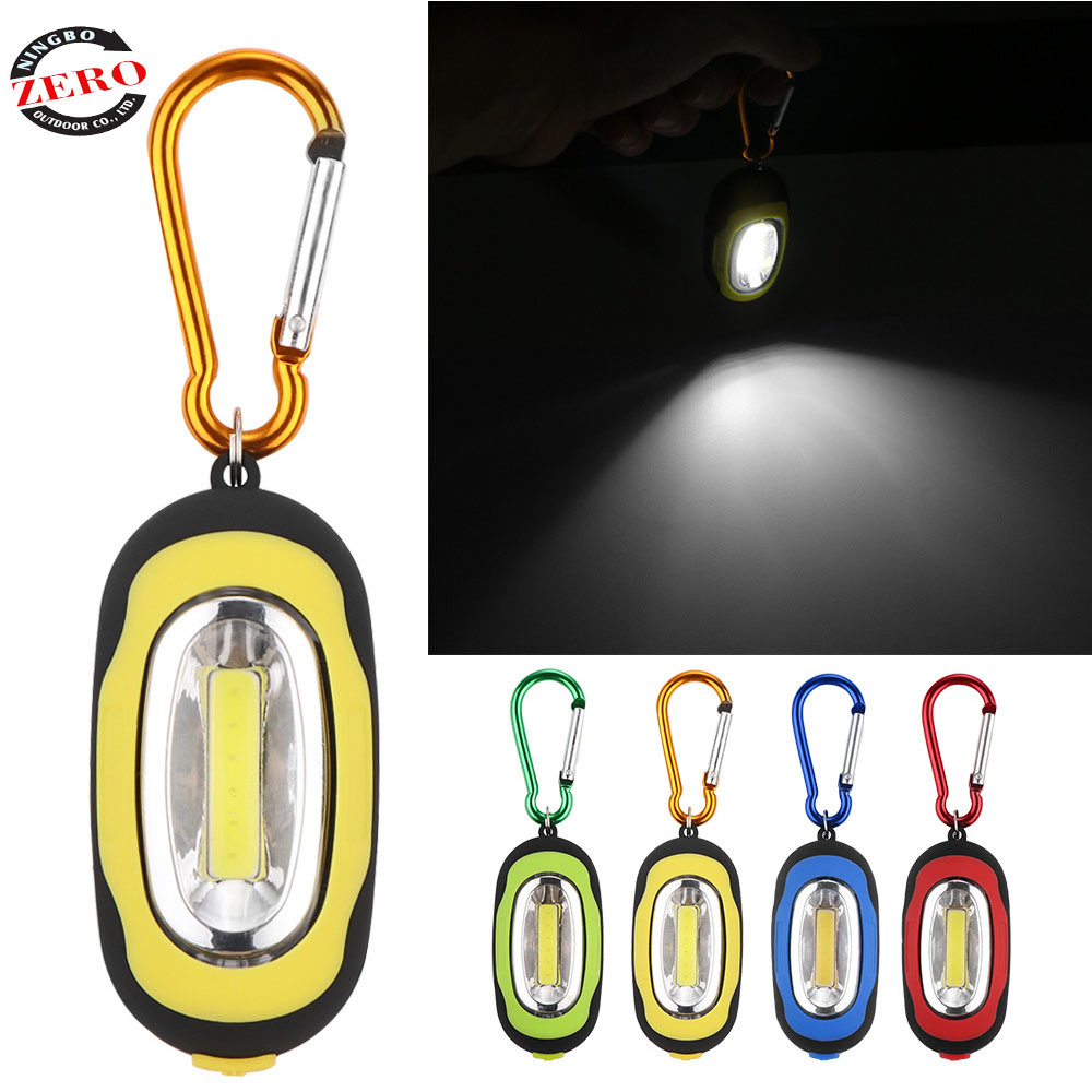 Small Plastic Keychain Flashlight with Carabiner for Promotional Gift