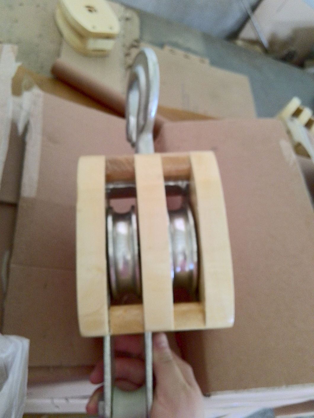 Wooden Pulley with Single/Double Sheave for Manila Rope