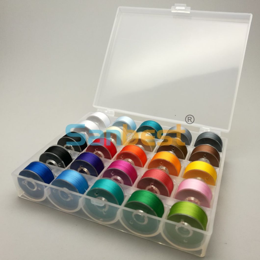 70d/2 Polyester Prewound Bobbin Thread in 25 Colors