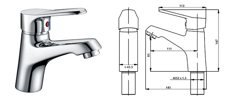 Economic Single Lever Basin Faucet Mixer for Hotel Use