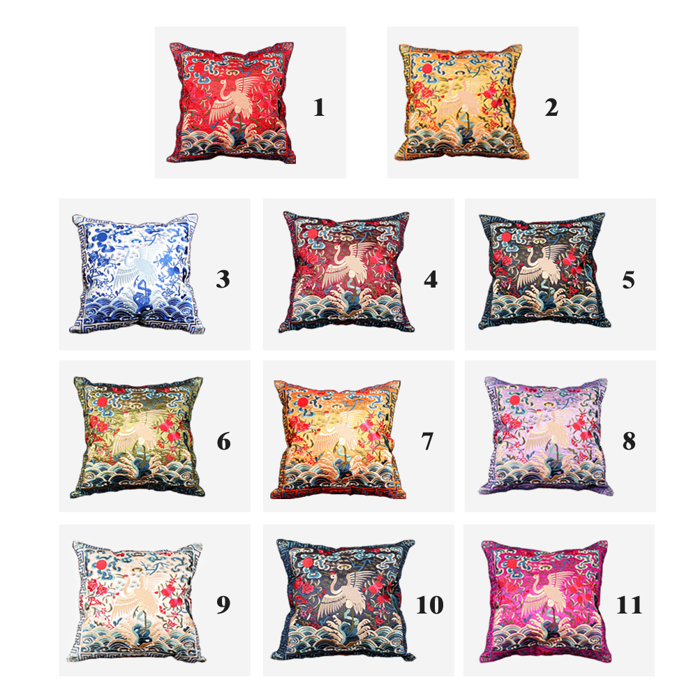 Chinese Embroidery Dragon and Phoenix Pattern Pillow Cushion Cover