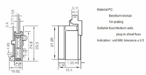 Car Panel Mounted Blade Fuse Holder (QS02)