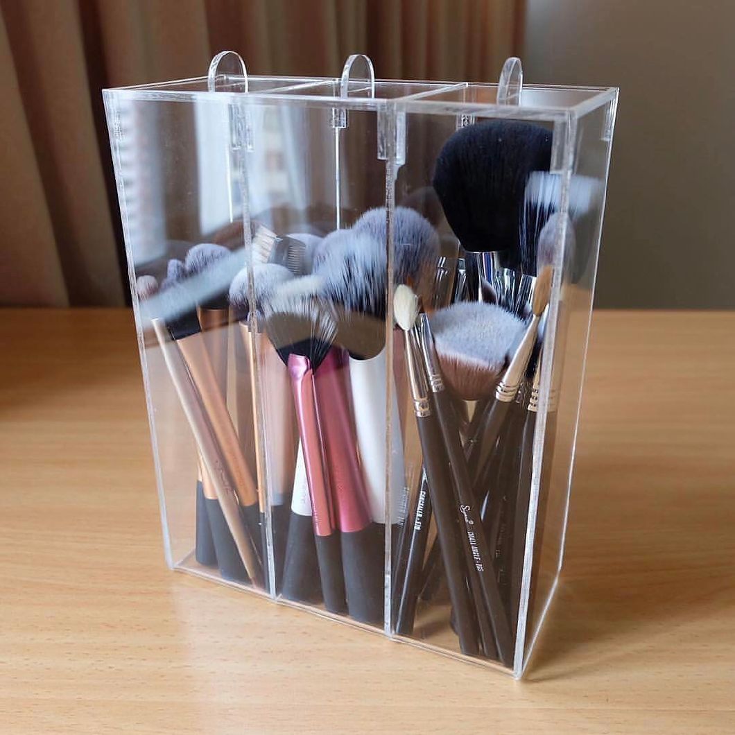 Acrylic Brush Holder Makeup Organizer Case