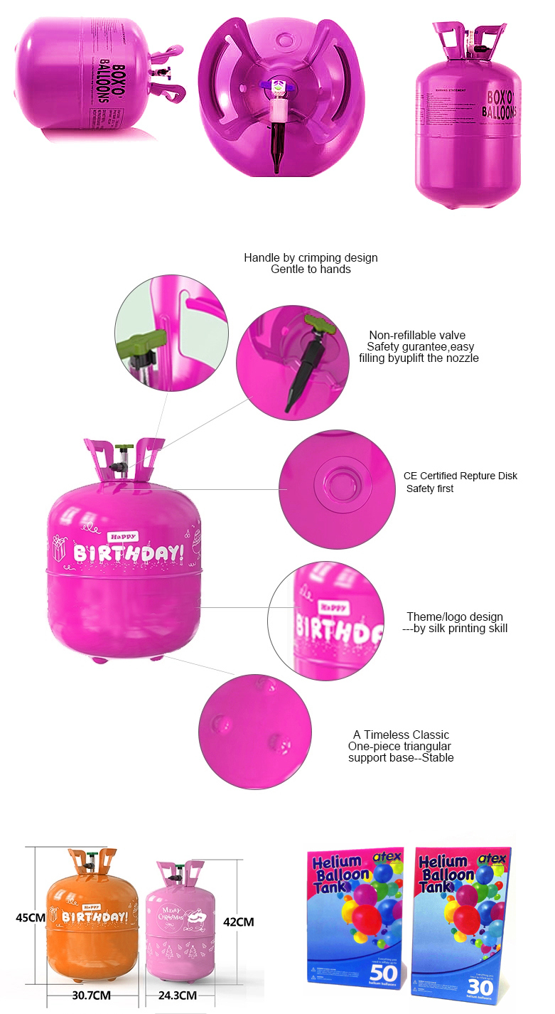 3.4L Mini Disposable Helium Cylinder for Inflating 7 Balloons