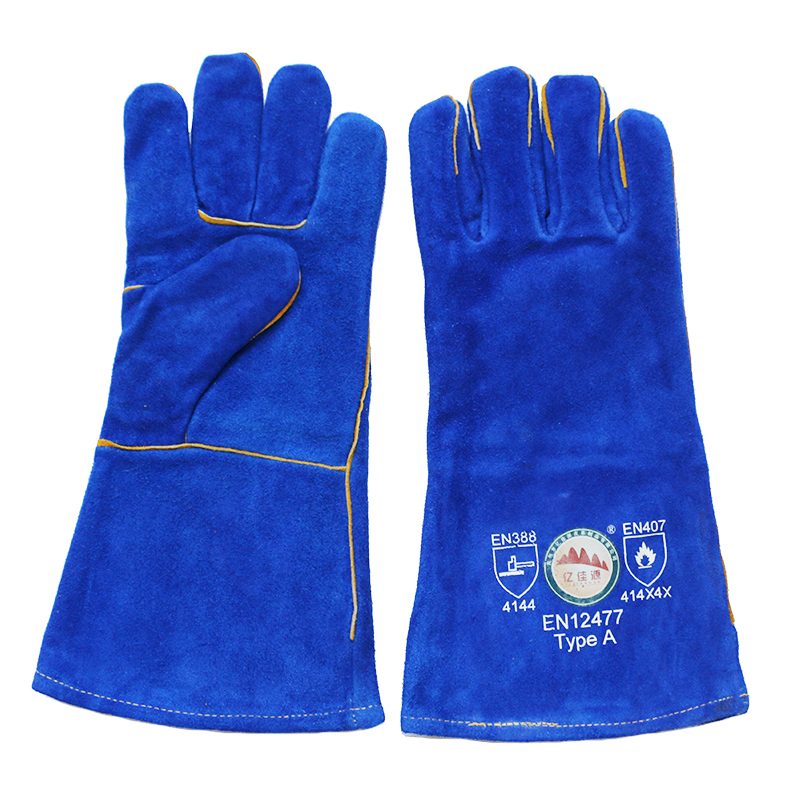 Cow Split Leather Heat Resistant Welding Work Gloves