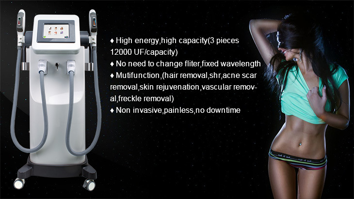 New Design 2 Handles Elight (IPL RF) Hair Removal Skin Rejuvenation Multifunctional Machine