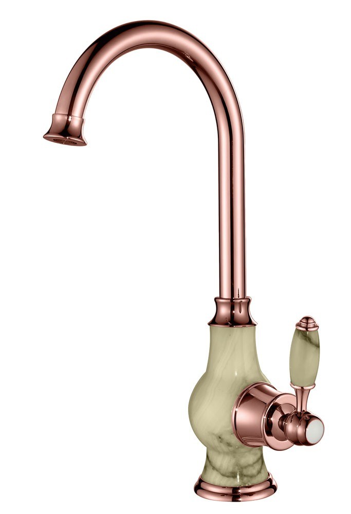 Golden Color Cold and Hot Water Single Handle Kitchen Mixer