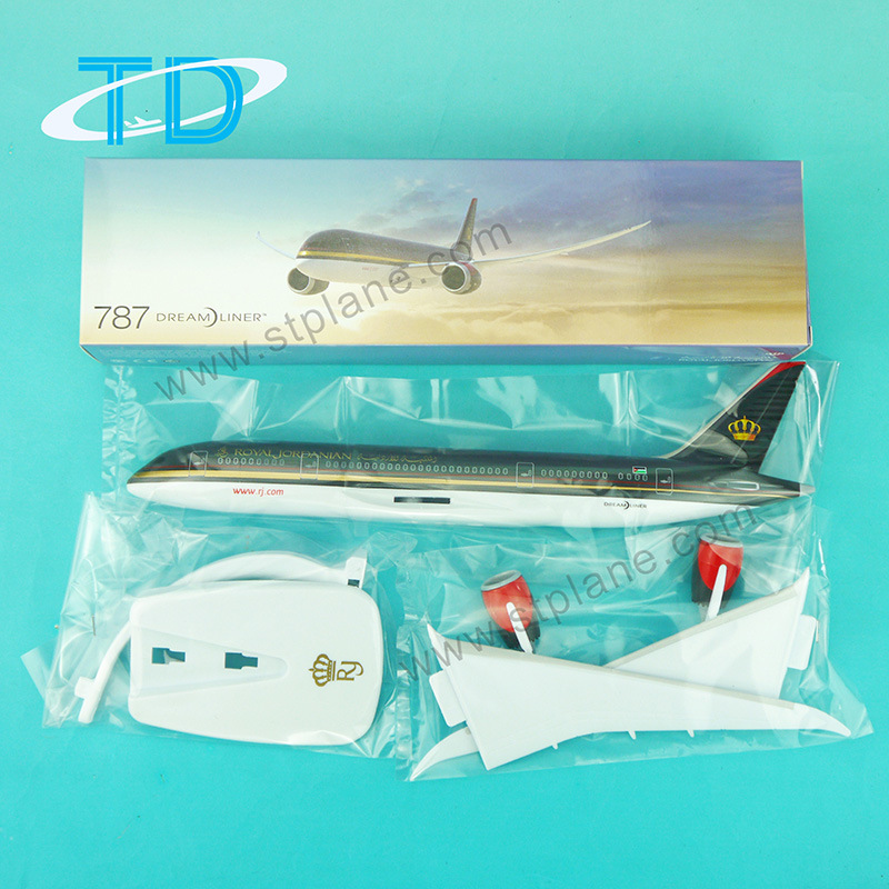 Customized Printed Airlines Promotional Gift Royal Jordanian B787 Plane Model