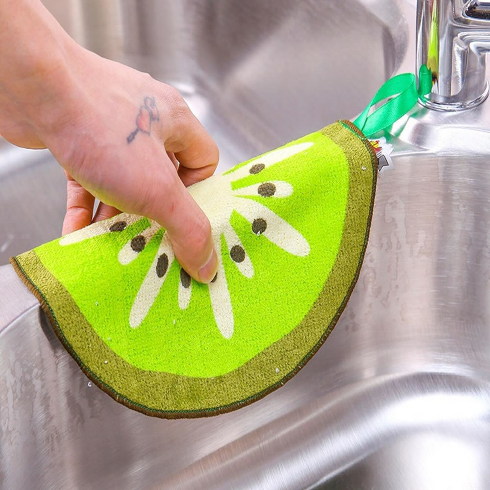 Cartoon Fruit Design Kitchen Hand Cleaning Towel Hanging Hand Washcloth