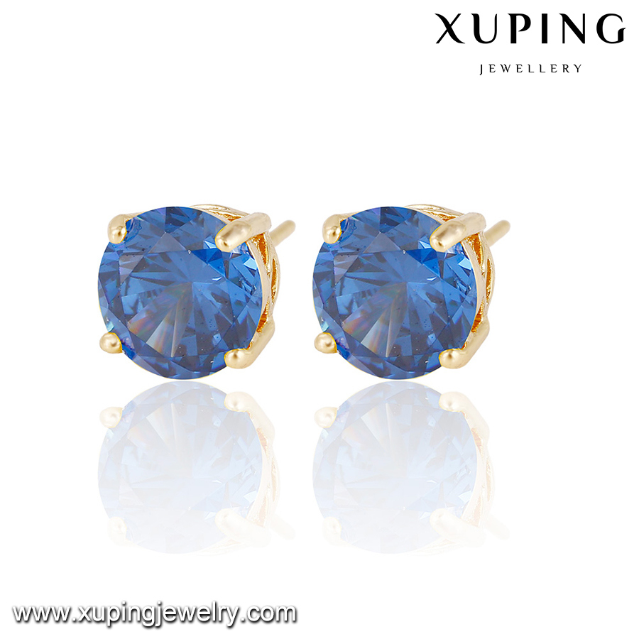 Popular Wholesale Girl Jewelry Zircon Stud Earring with 18 K Gold Plated