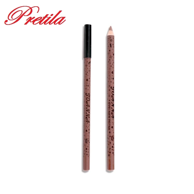 Wooden Cosmetic Pencil for Eyeliner with Black Cap
