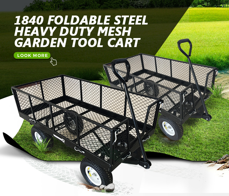 Hot Sale Hand Push 4 Wheel Garden Wagon Tool Cart