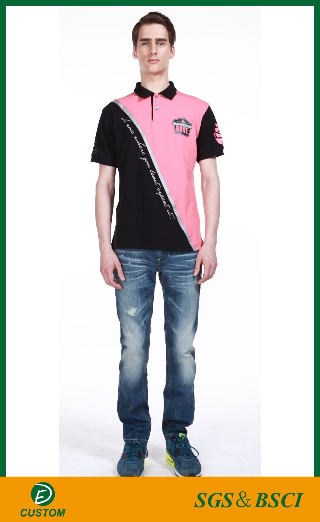 OEM Service Embroidery Knitting Polo Shirts for Men