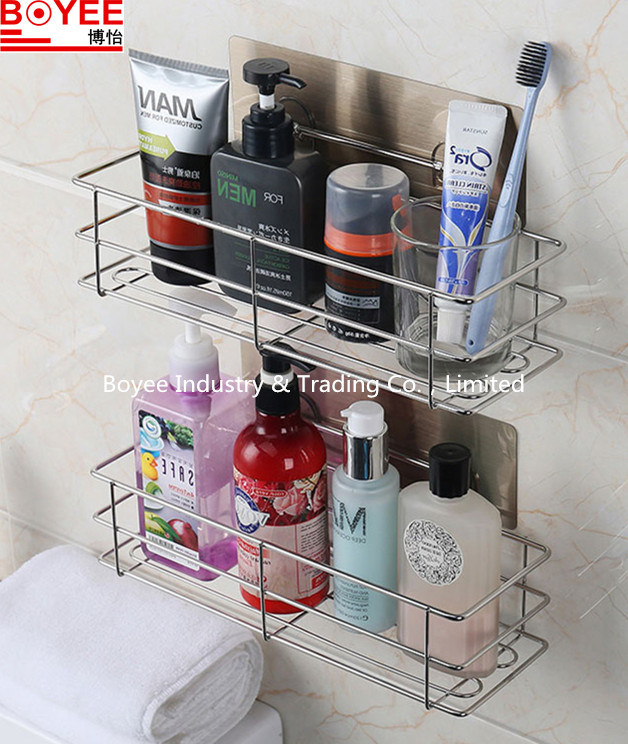 Bathroom Stainless Steel Toothbrush Holder with Eco-Friendly Silicone Sticker