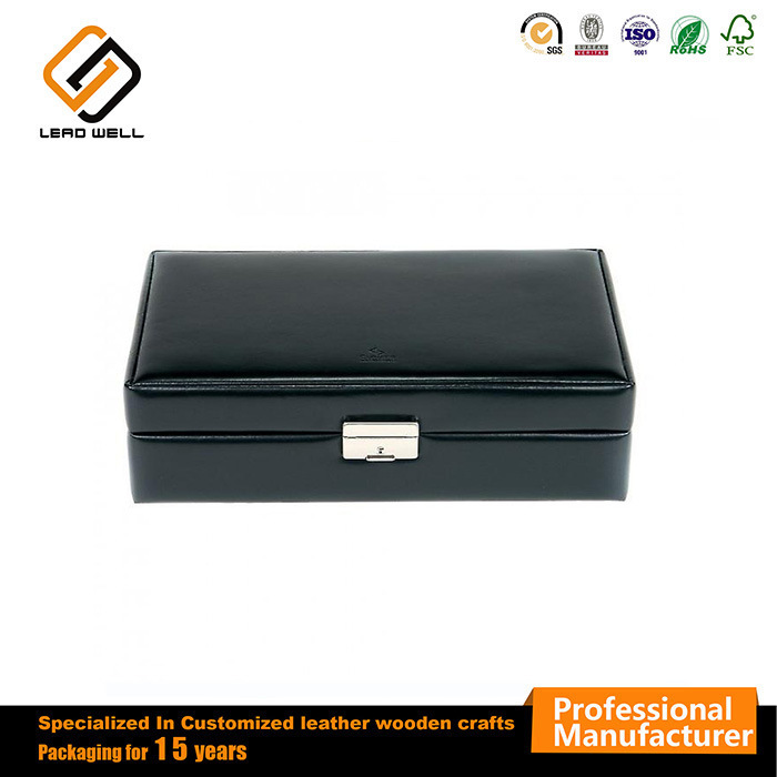 Black Stackable Jewelry Box with Removable Travel Case