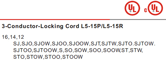 UL AC Power Cord for Use in North American 515