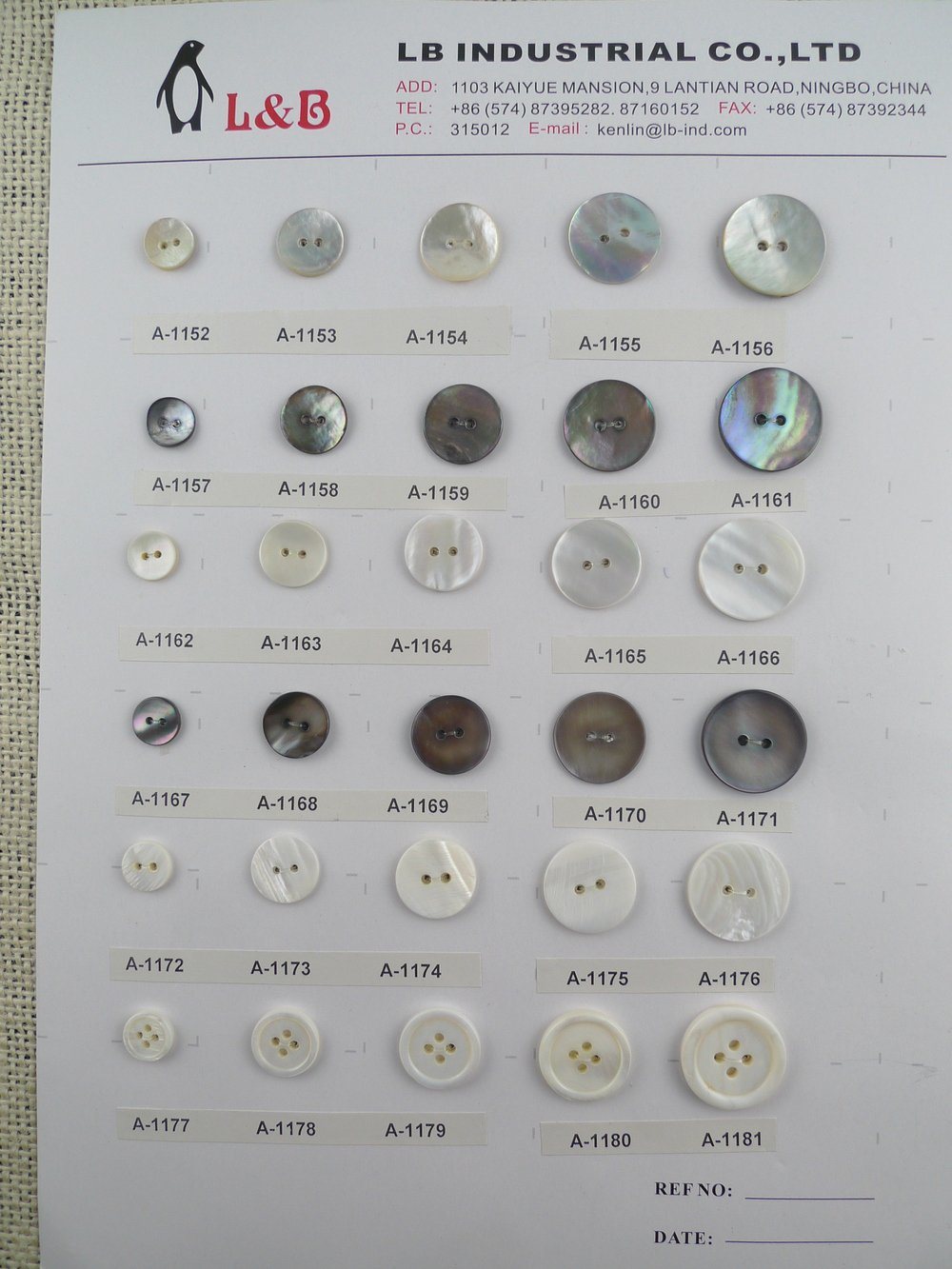 Fashion 2-Holes Shiny Pearl Shell Button