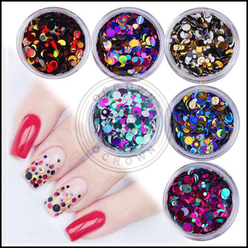 Laser Holographic Flakies Mixed Round Glitter Nail Sequins Paillette