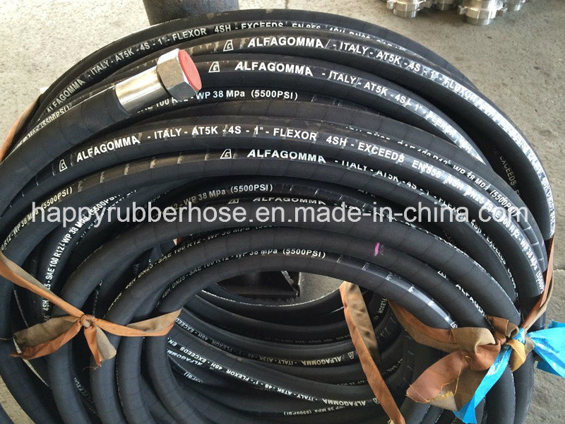 High Pressure Four Steel Wire Spirals Reinforced Hydraulic Hose 4sh