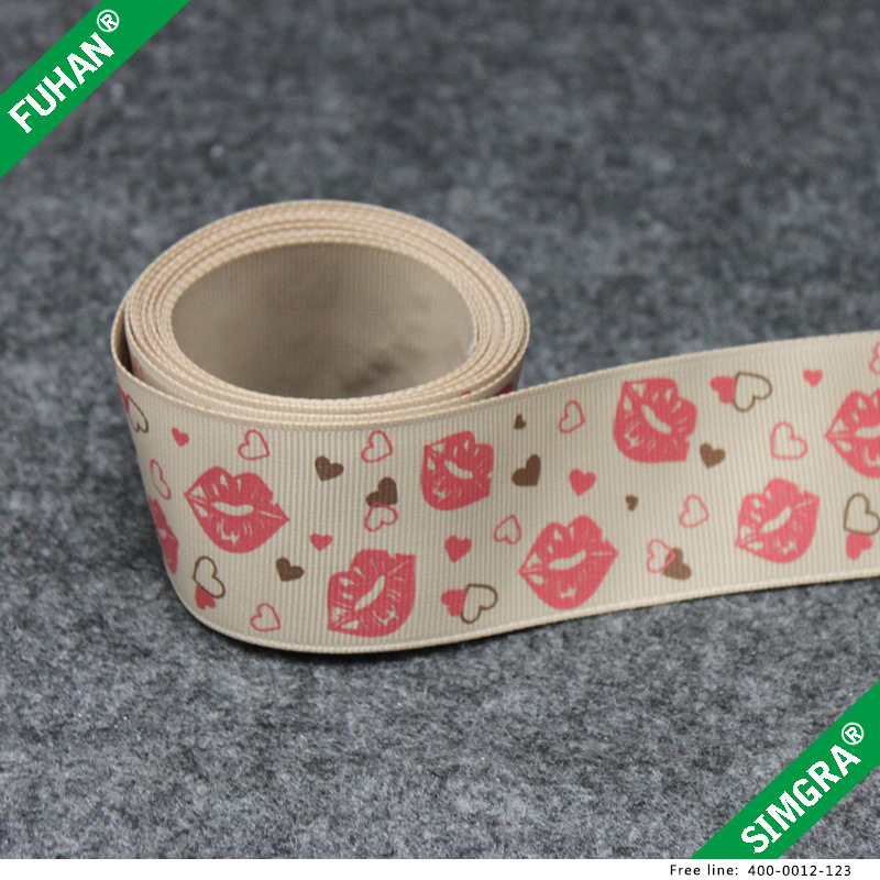 Custom Logo Packing in Roll Fashionable Grosgrain Ribbon